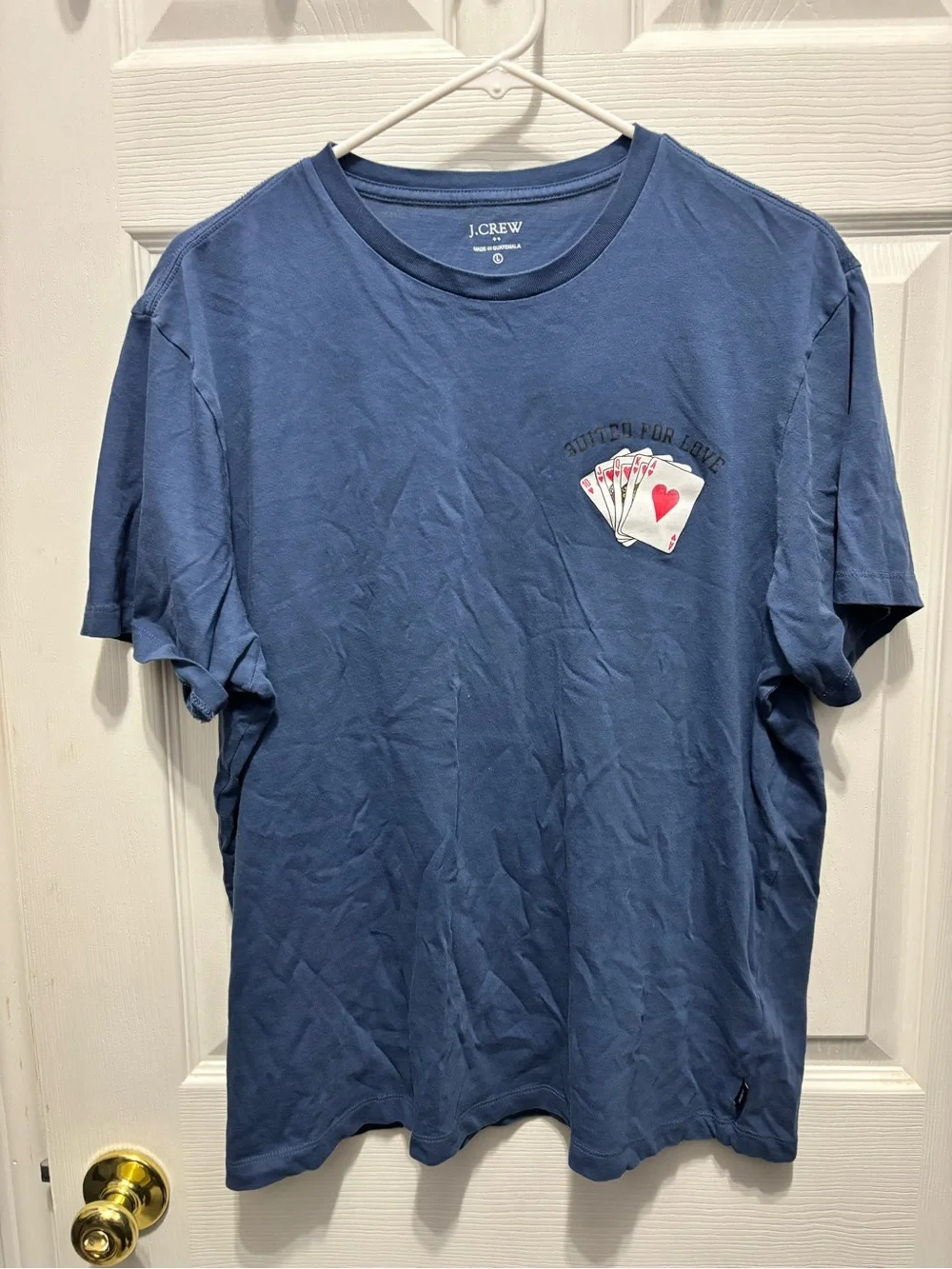 J.Crew Men’s Blue Crewneck Graphic T-Shirt - Suited for Love